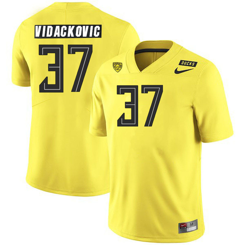 Men #37 Marko Vidackovic Oregon Ducks College Football Jerseys Stitched Sale-Yellow